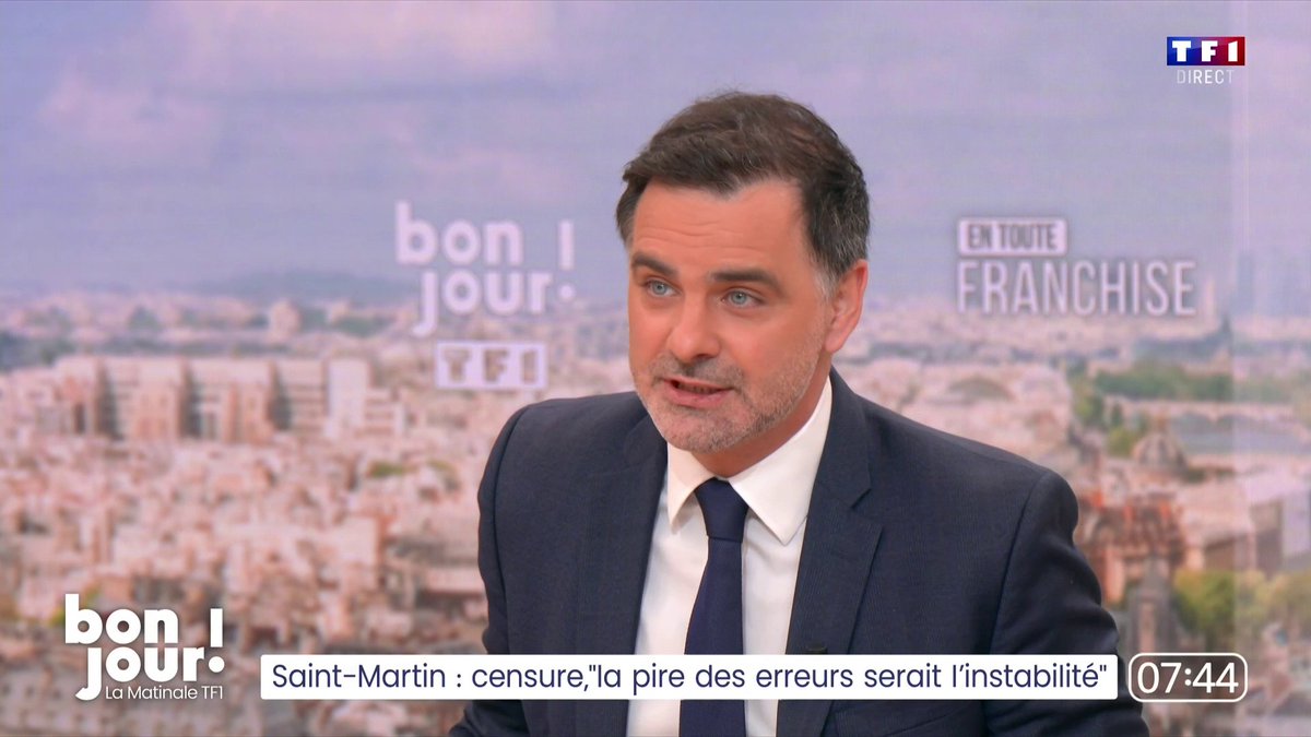 🗣️ "Que les Insoumis disent qu'ils vont censurer, rien de nouveau sous le soleil, c'est un réflexe pavlovien, quel que soit le débat, le sujet (...) Je crois que la pire des erreurs dans la période que nous vivons serait l'instabilité politique" : Laurent Saint-Martin à Adrien Gindre
