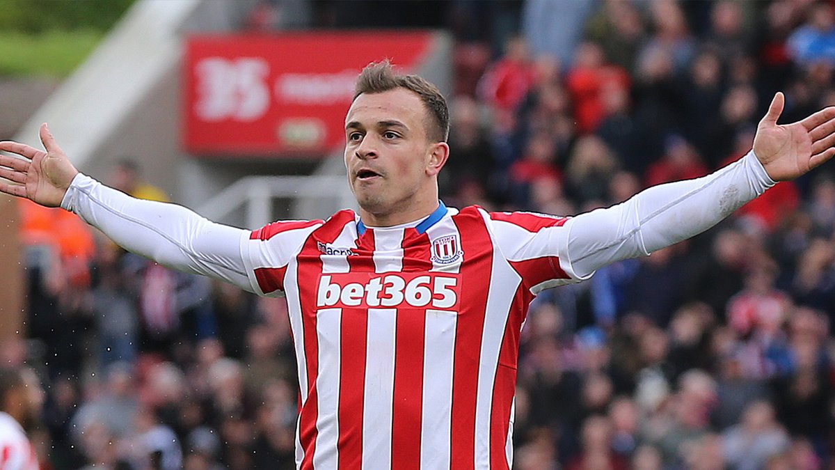 🇨🇭💥 8 years ago today: Xherdan Shaqiri's stunning strike for Stoke City. 😍