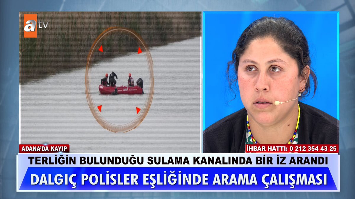 Terliğin bulunduğu sulama kanalında bir iz arandı. Dalgıç polisler eşliğinde arama çalışması... #MügeAnlıİleTatlıSert #MügeAnlı atv