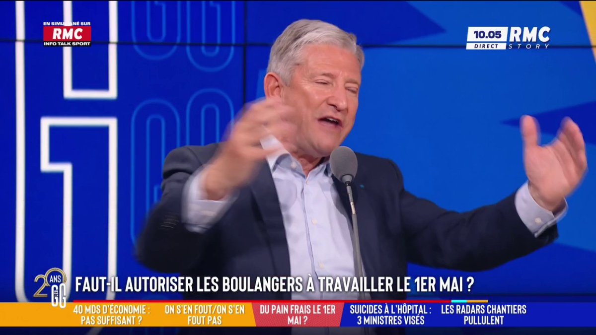 🥖 Faut-il autoriser les boulangers à travailler le 1er mai ? 🗣️ Emmanuel de Villiers : "Où est la liberté ? C'est la dictature syndicale qui a amené ça ! C'est un scandale ! Si on fait un sondage, il y a 95% des gens qui en ont ras-le-bol de cette dictature syndicale..." #GGRMC
