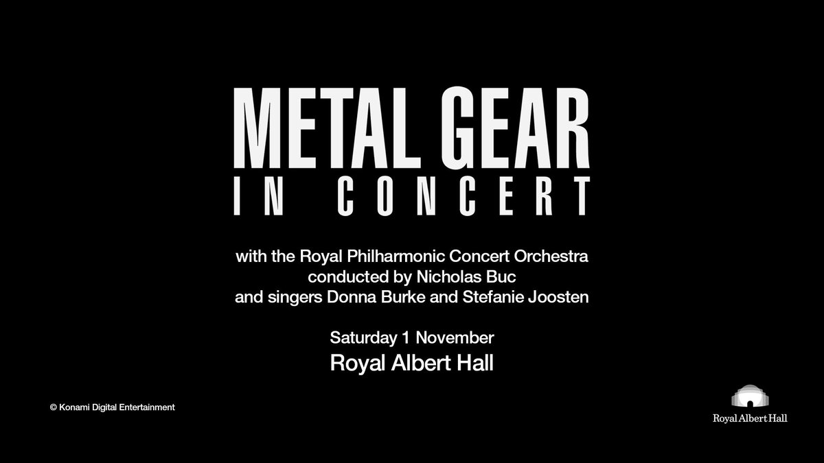 The official METAL GEAR concert comes to the UK, with the Royal Philharmonic Orchestra and special guest appearances from Donna Burke ドナ・バーク and Stefanie Joosten. Priority booking for Friends & Patrons open at 10am on Wed 16 Apr. General sale begins at 10am on Thu 17 Apr: