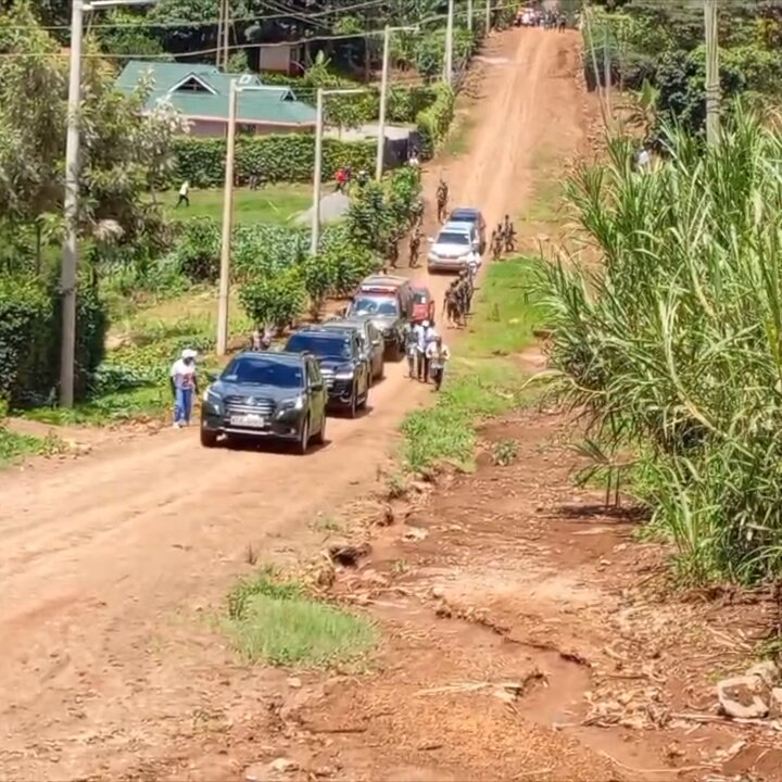 Kiambu Governor Kimani Wamatangi arrested, following a raid by EACC on his homes and offices over allegations of embezzlement; residents protesting outside his home Video by Kimaku Chege