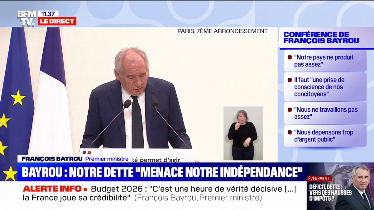 Dette: "C'est comme si chaque Français devait à sa banque près de 50 000€", détaille François Bayrou