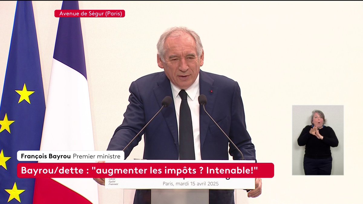 🗣️ "3 300 milliards d'euros, c'est comme si chaque Français devait à sa banque près de 50 000 euros", assure François Bayrou au sujet de la dette française "qui augmente trop vite".