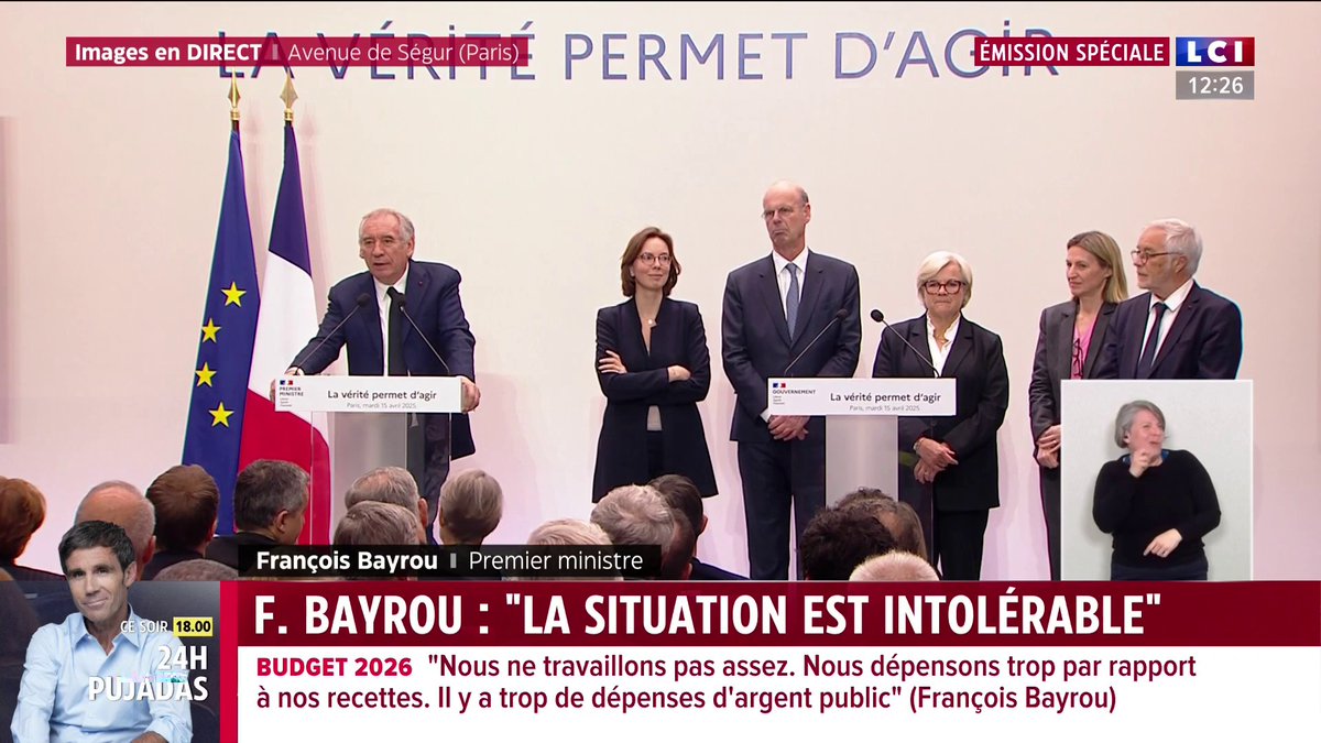🗣️ "La situation est intolérable" lance François François Bayrou qui répond à une question de Matthieu Desmoulins