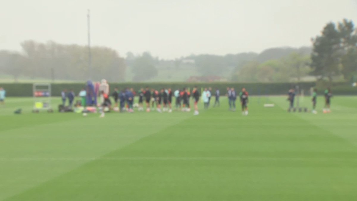 Thomas Partey ✅ Ben White ✅ Riccardo Calafiori ❌ Arsenal train ahead of their Champions League quarter-final second leg against Real Madrid ⚪️