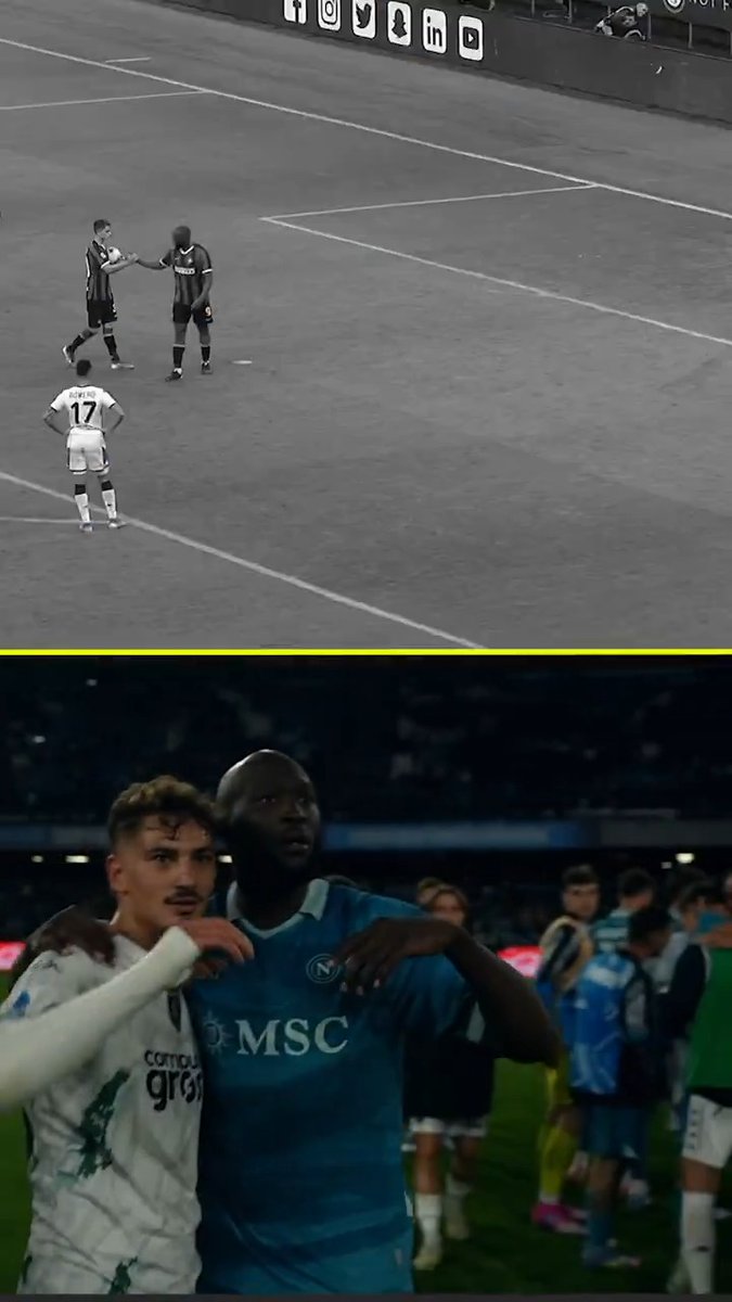 Lukaku 🤝 Esposito L'𝒂𝒎𝒊𝒄𝒊𝒛𝒊𝒂 '𝙣𝙖𝙩𝙖' dal rigore concesso all'Inter 🫴⚽ Conte: "Seba sta crescendo, ha talento!" 💎 #NapoliEmpoli #SerieAEnilive #DAZN