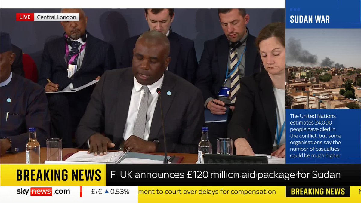"Today, let's show them that we've not given up on Sudan." Foreign Secretary David Lammy has insisted it is "morally wrong" to give up on Sudan as he announced a new £120m package of aid for the region. Latest ➡️ 📺 Sky 501 and YouTube