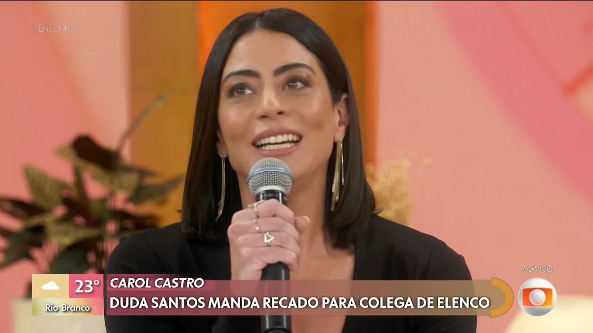 O recado lindo da Duda Santos pra Carol Castro no #Encontro. #GarotaDoMomento