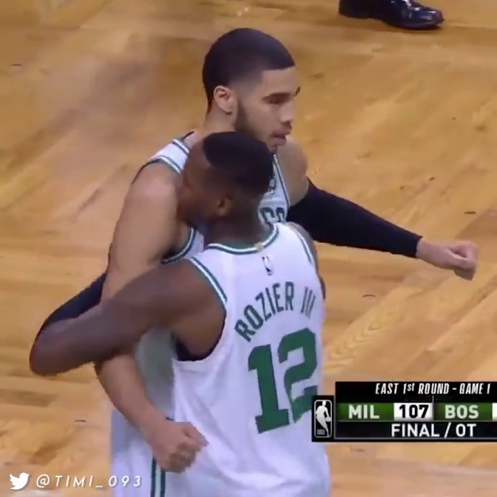 #otd in 2018: Celtics beat the Bucks in the OT in the opening game of the playoffs as Terry Rozier and rookie Jayson Tatum both came up clutch ☘️