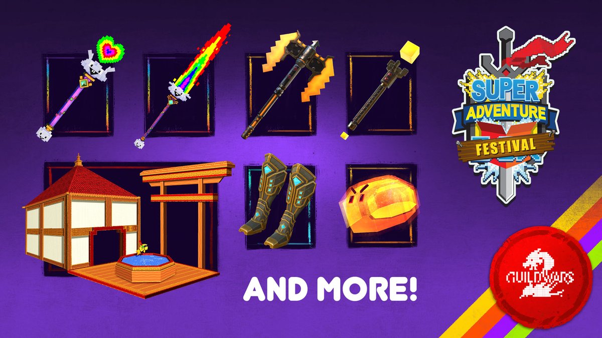🕹️PRESS START! 🕹️ Super Adventure Festival is BACK in #GuildWars2! Make your way through 8-bit worlds and score epic loot. Ready to go retro? #SuperAdventureBox #GW2