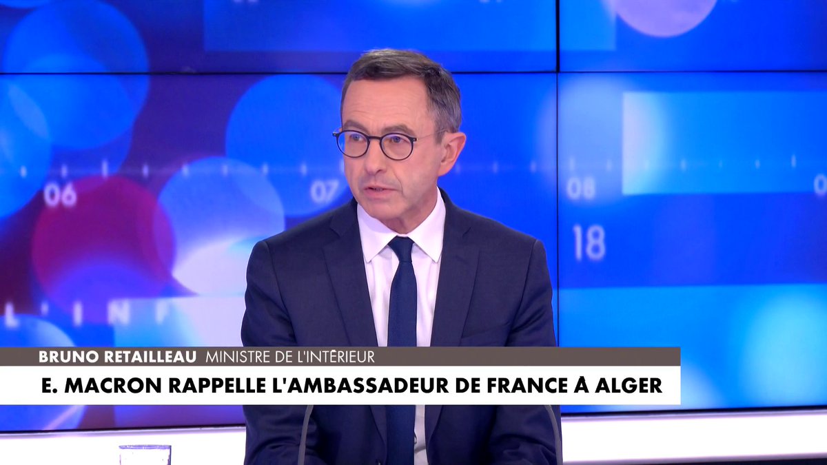 Bruno Retailleau, ministre de l'Intérieur, sur les tensions avec Alger : «Avec l'Algérie, nous devons poser un rapport de force», dans #Facealinfo