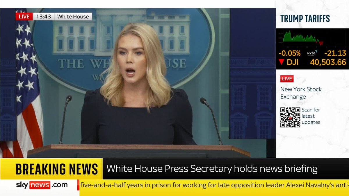 "There's a lot of work to do... but we do believe that we can announce some deals very soon." White House press secretary Karoline Leavitt is asked which countries are close to reaching a deal with the US on tariffs. Live ➡️ 📺 Sky 501 and Virgin 602