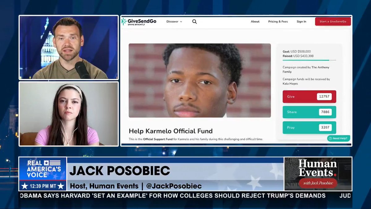 "WHAT COMMUNISTS DO": KARMELO ANTHONY'S GOFUNDME "It is so clearly a SCAM..what could they possibly need this money for." @EvitaDuffy_1 discusses hidden agenda behind the left supporting criminals. Jack Poso 🇺🇸