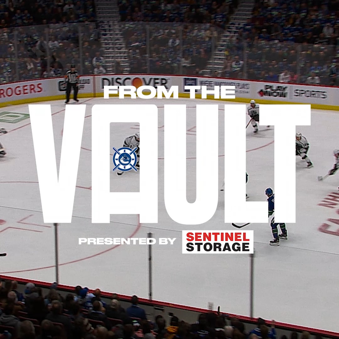 FROM THE VAULT: Quinn Hughes. 🔓 After tying the franchise record for points by a defenceman last night, relive Quinn's first NHL goal! #Canucks | @SentinelStorage