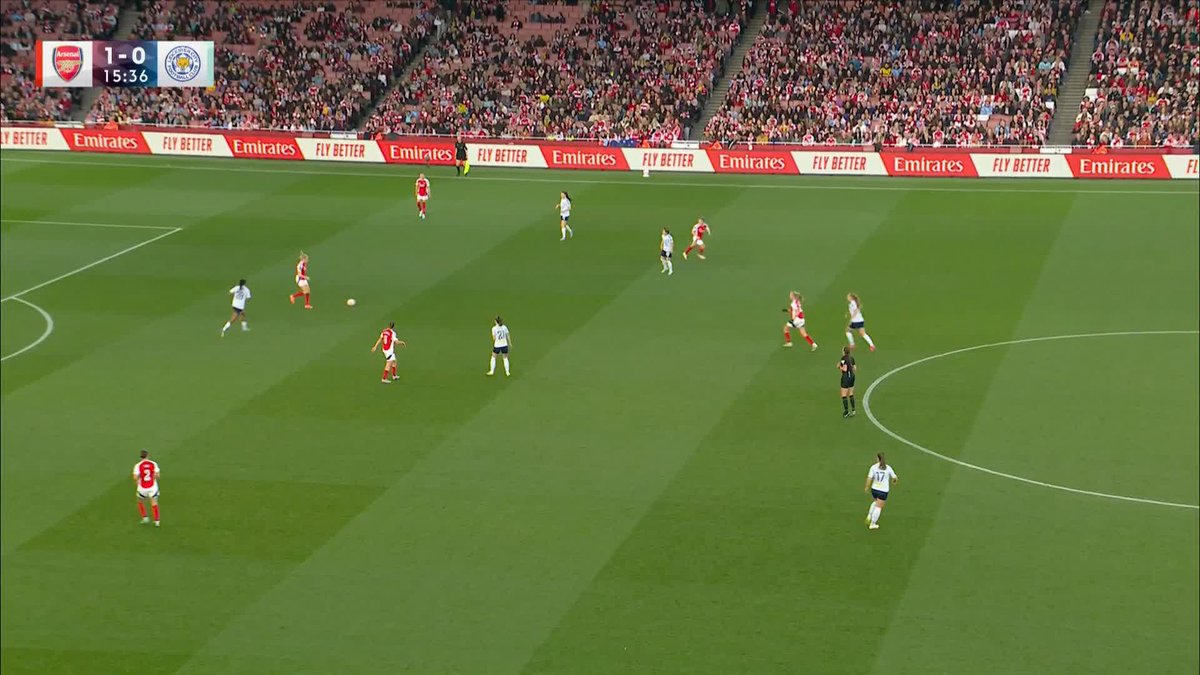 Stina Blackstenius finishing a sweeping team move to double Arsenal Women’s lead over Leicester at the Emirates Stadium tonight. 😮‍💨 SlegersBall. 🔥 🎥 Sky Sports WSL