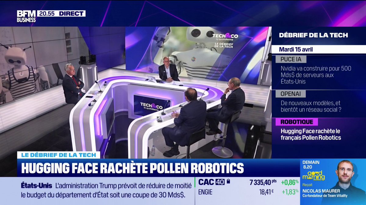 Hugging Face rachète Pollen Robotics "Hugging Face est en passe de devenir la plateforme de référence pour les développeurs [...] c’est un super move stratégique" 💬 Thomas Serval , PDG de Baracoda 🎙️ François Sorel