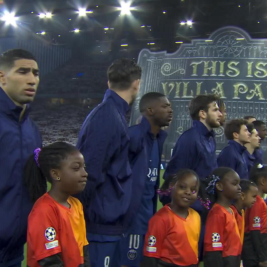 Das habt Ihr so auch noch nie gehört - Aston Villa spielt vor dem #UCL-Spiel gegen PSG einfach die Euro-League-Hymne #DAZNmoment #AVLPSG