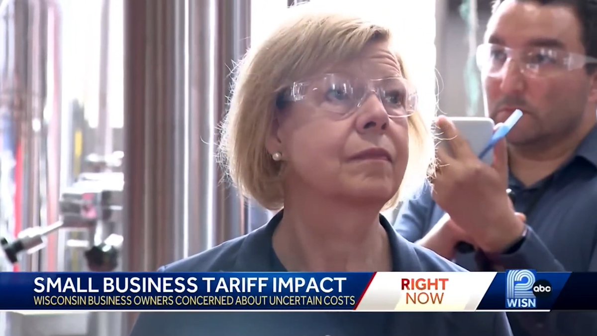 U.S. Sen. Tammy Baldwin (D-WI) visited local businesses affected by President Trump’s tariffs. LOCAL BUSINESS OWNER: “I have a list of price increases 6, 12, 10% from all the major manufacturers. What am I supposed to do with that?”