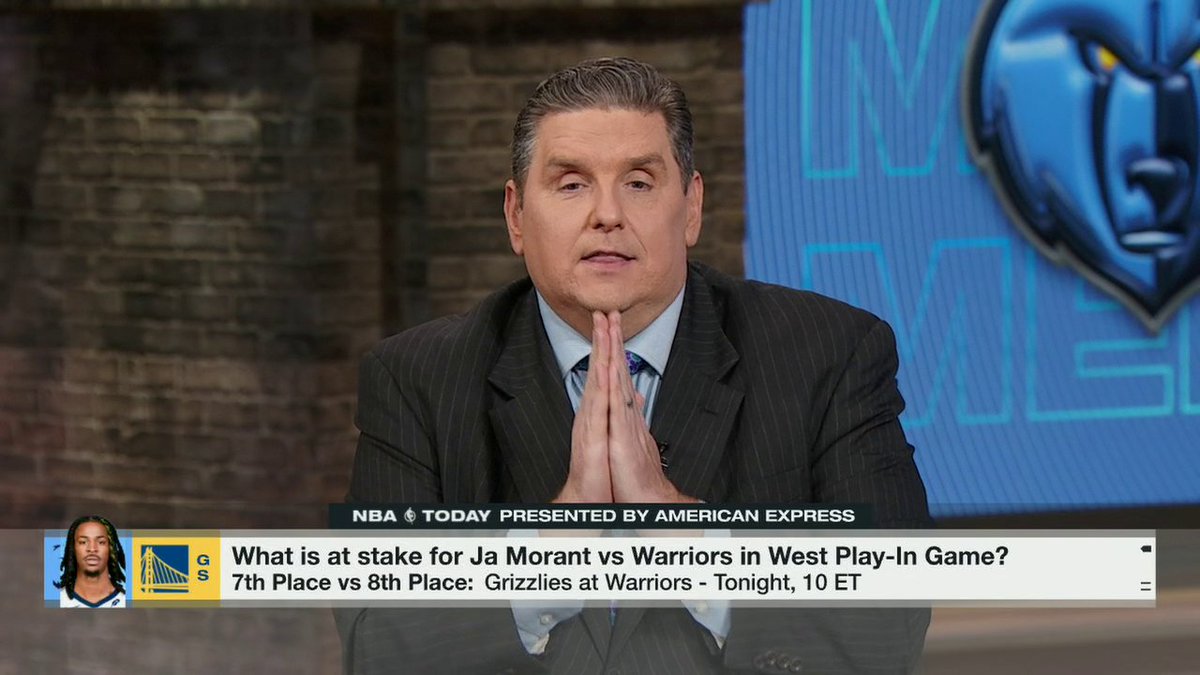 "I have an idea. Let's have the Grizzlies overachieve." 👀 Brian Windhorst says Ja Morant can "change the momentum" of the Grizzlies' season in their play-in game against the Warriors.