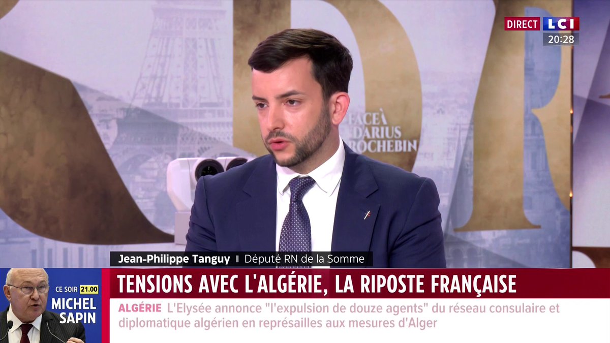 Tensions France-Algérie : Paris réplique en expulsant à son tour 12 agents consulaires algériens. "C'est une révolte de paillasson", réagit Jean-Philippe Tanguy (Jean-Philippe Tanguy Ⓜ️)