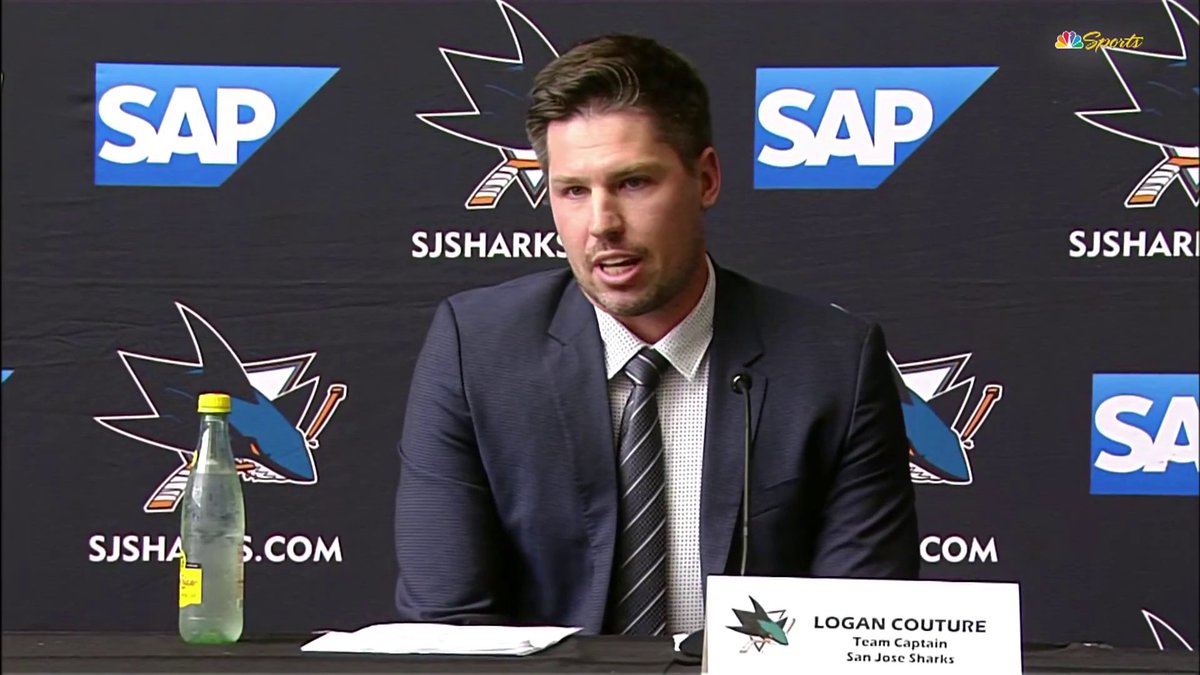 "My career of playing hockey has come to an end." Logan Couture began his press conference with an announcement