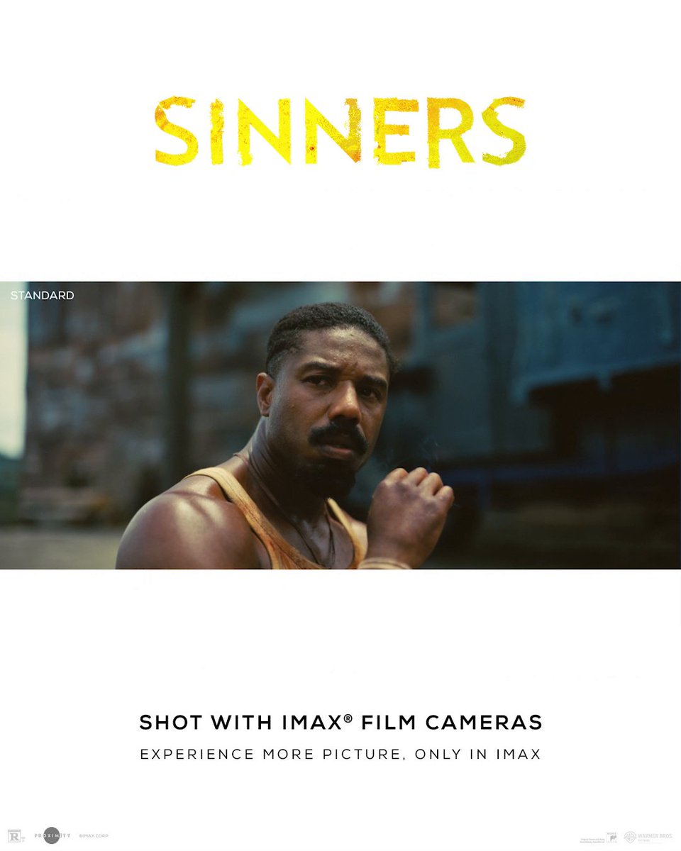 Only way to make it through the night is in IMAX. Experience #SinnersMovie featuring our exclusive Expanded Aspect Ratio this Friday. #ShotWithIMAXFilmCameras