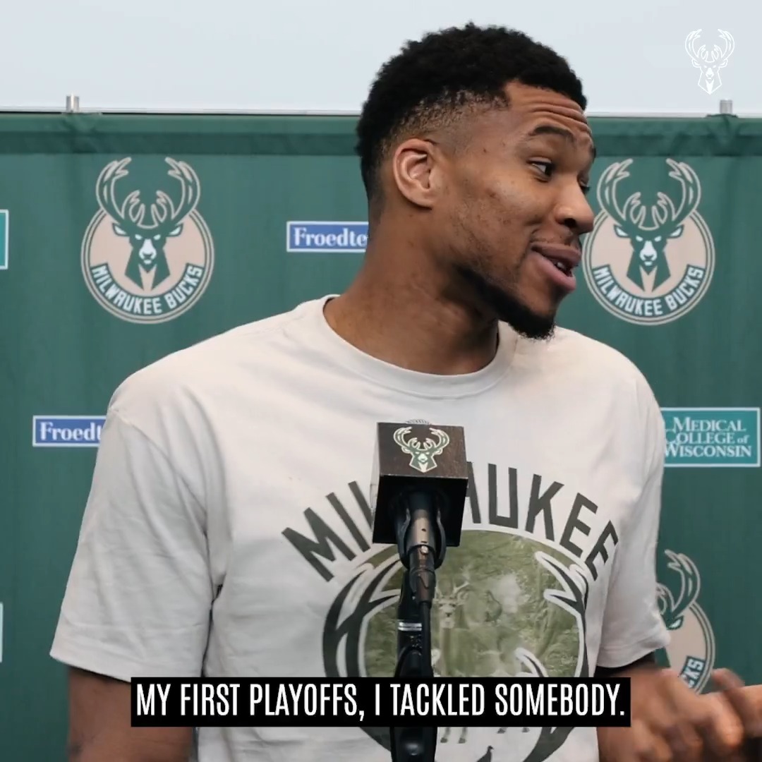 Giannis' playoff advice? Don't get ejected. 😂