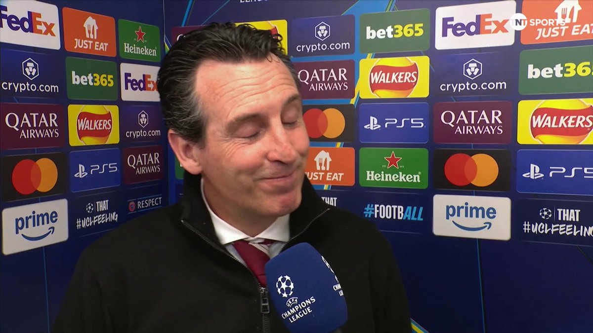 "Even when we were two goals down, we were attacking and pushing up." Unai Emery on Aston Villa's late push for a comeback against PSG 📊 🎙️ Danny Jamieson | 📺 TNT Sports & discovery+ UK