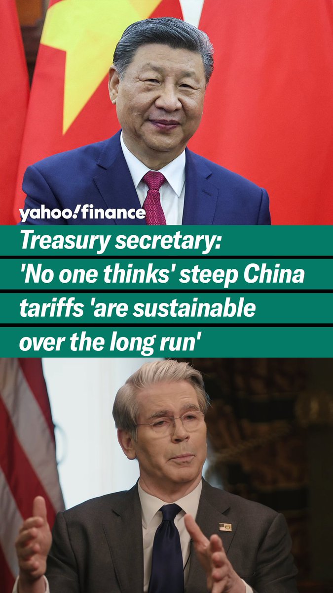 "No one thinks" steep China tariffs "are sustainable over the long run," Treasury Secretary Bessent tells Brian Sozzi.