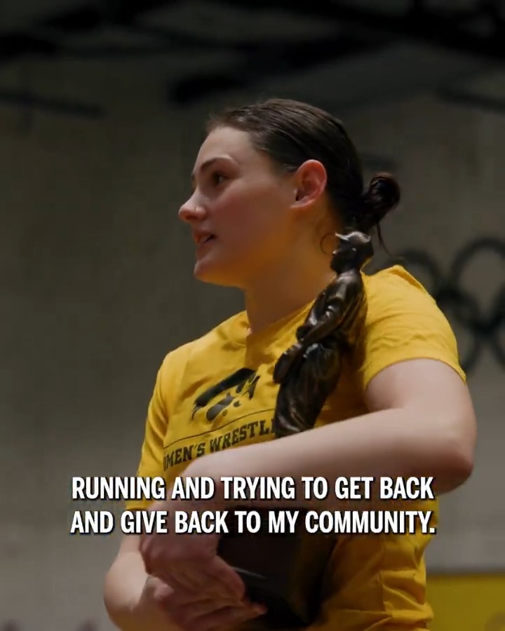 All the feels for Nanea Estrella Yesterday, she was presented the Big Ten Jackie Robinson Community & Impact Award in front of her Iowa Women's Wrestling team.