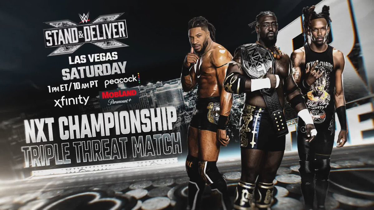 It doesn't get much bigger than this. Which match are you looking forward to the most THIS SATURDAY at #StandAndDeliver? #WWENXT 🎟️: