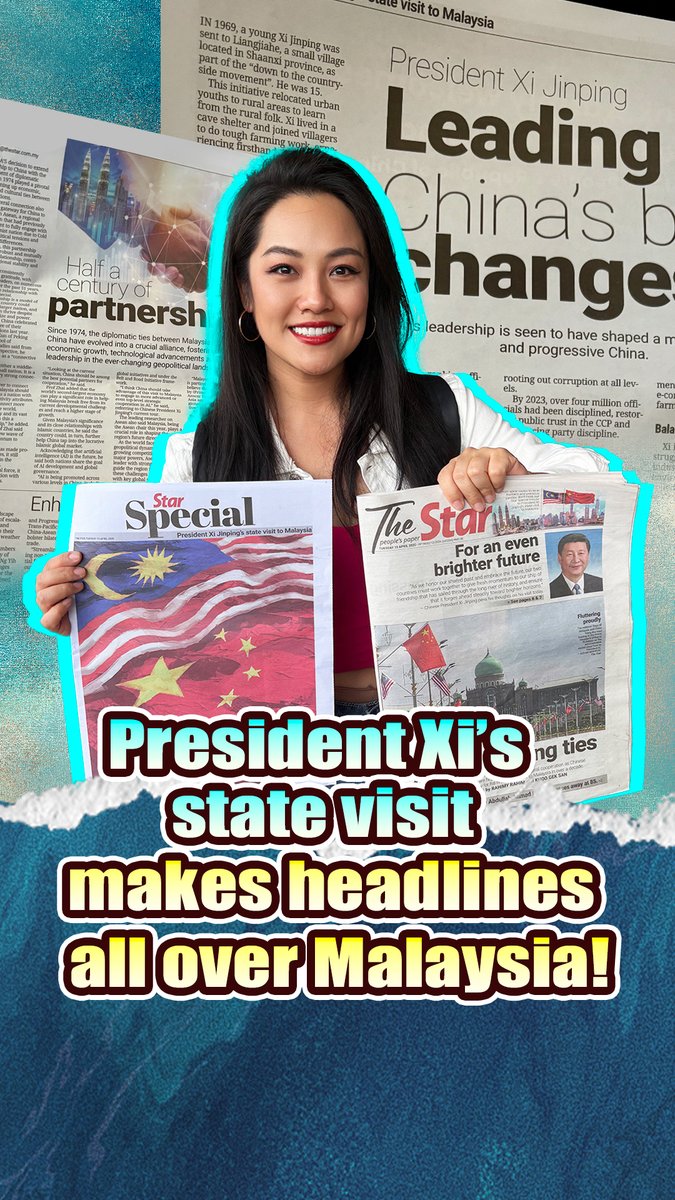 Chinese President #XiJinping's state visit makes headlines all over Malaysia #SoutheastAsiaTour2025