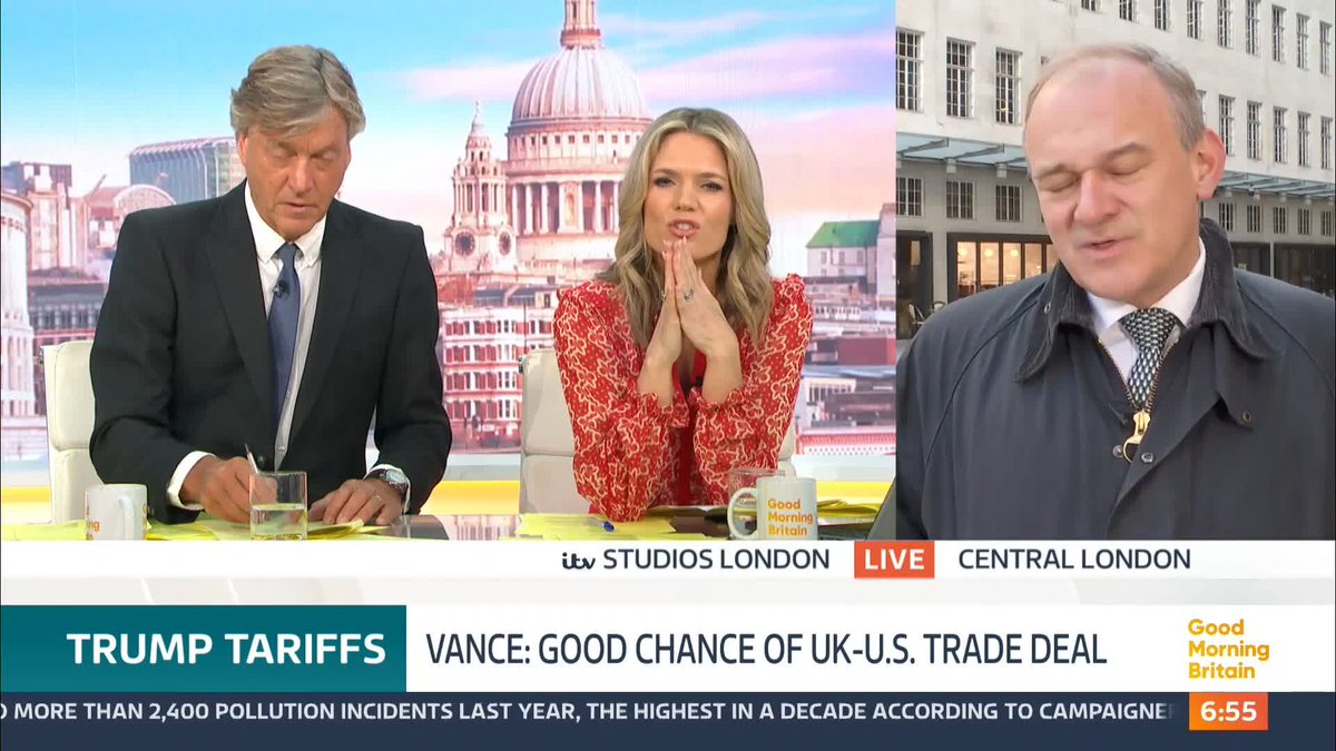 'I think Alan Bates is absolutely right' Lib Dem leader Ed Davey tells Charlotte Hawkins and Richard that he 'encourages Alan Bates and the other subpostmasters to take the government to court for their failures' in the post office scandal.
