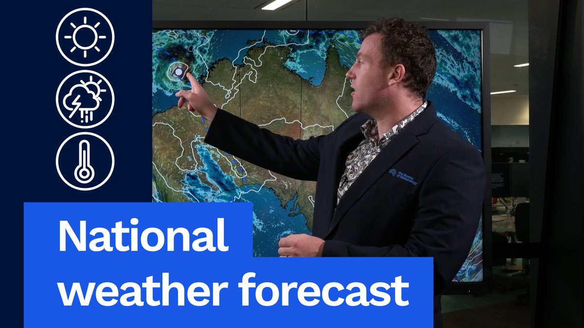 National Weather Forecast: Large waves in the east, storms in the west, and a tropical cyclone off WA. Video current: 2:30 pm AEST 16 April 2025. For the latest forecasts and warnings, go to or the BOM Weather app.