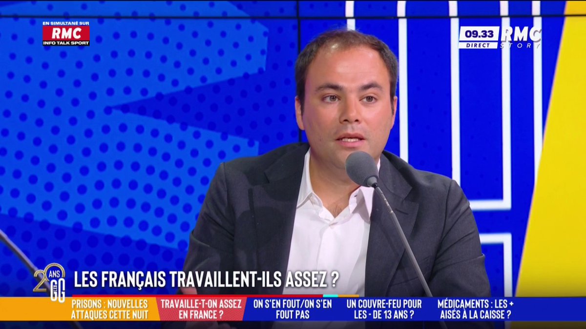 🧑‍💻 Les Français travaillent-ils assez ? 🗣️ Charles Consigny : "Je pense que les gens ne veulent plus travailler et c'est rendu possible par un pays dans lequel tout est gratuit ! Si vous n'avez plus rien à payer, vous n'avez pas de raison de travailler..." #GGRMC