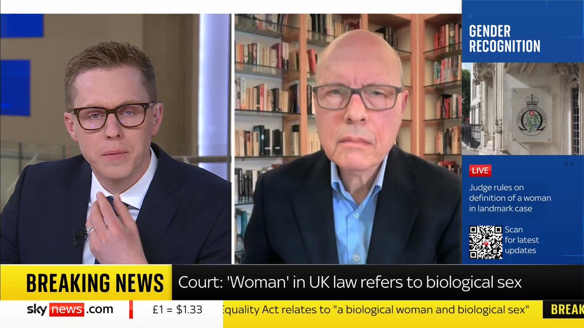 "I think it's a very practical decision, it's a very common sense decision" Legal commentator Joshua Rozenberg reacts to the judge's "unanimous decision" that the terms "woman" and "sex" refer to a biological woman Live updates ➡️ 📺 Sky 501