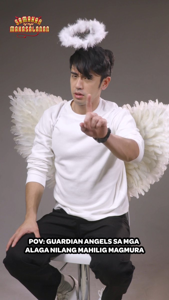 Pro tip: bawasan ang pagmumura para hindi mabawasan ang langit points! 😇 Abangan ang #SamahanNgMgaMakasalanan, showing na sa mga sinehan ngayong April 19! #DavidLicauco #GMANetwork #Kapuso #GuardianAngel #Meme