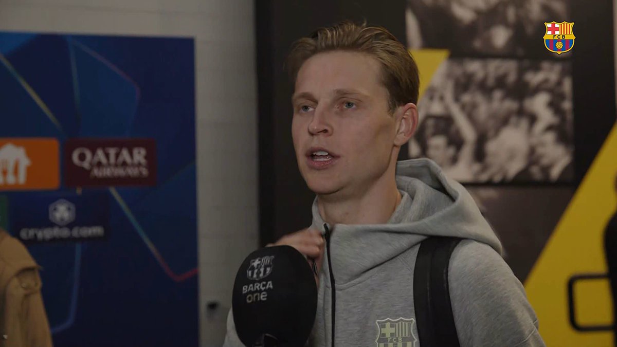 🎙️ FRENKIE DE JONG: “We have a very good group, we're working hard. We should remember that we got here with hard work, and we should do the same, or maybe even a bit more now in the [last] phase of the competition.” UEFA Champions League