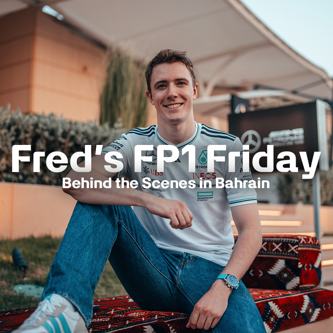 A Friday Fred won't forget for a while 🙌 🔎 Go behind the scenes in Bahrain as our Reserve Driver hops into the W16 for FP1 👇