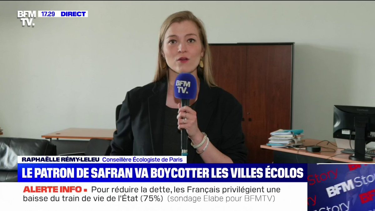 💬 "Il n'y a jamais eu de jets de tomates par des élus écologistes rennais ou rennaises" Raphaëlle Rémy-Leleu, conseillère municipale à Paris, répond au patron de Safran qui compte boycotter les villes dirigées par Les Écologistes