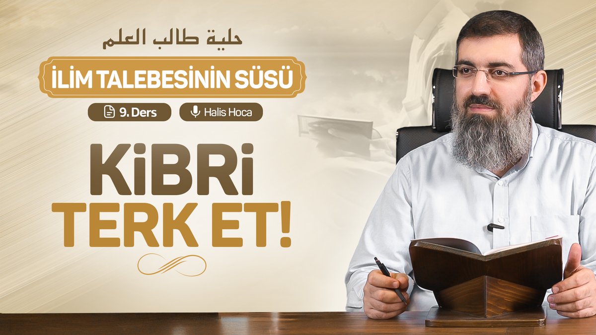 Bu dersimizde, ilim talebesinde bulunması gereken hasletlerden olan alçakgönüllü olmak ve kibri terk etmek üzerine konuştuk. "Kibir konusunda sürekli kendimizi muhasebe etmezsek, öğrendiğimiz her bilgi kibir duvarına bir tuğla olur." 📘 İlim Talebesinin Süsü 9