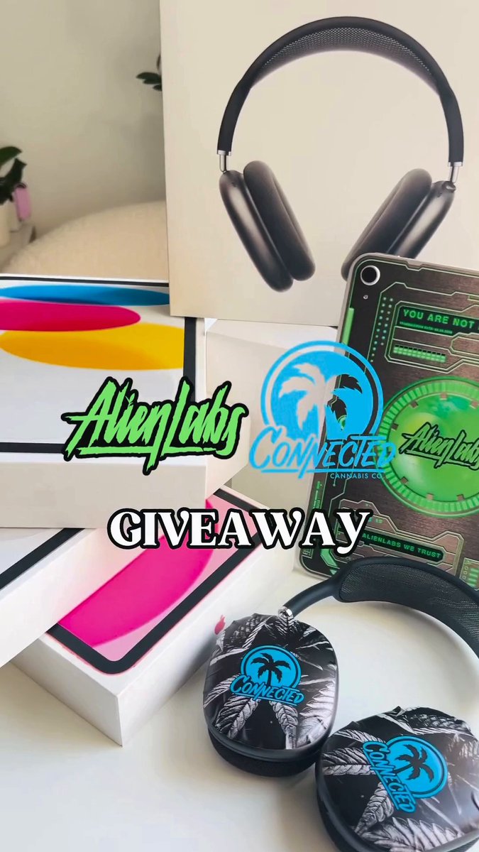 GIVEAWAY🚀 3 lucky winners will receive: 🎧 Connected-branded Apple AirPods Max 📱 Alien Labs-branded Apple iPad HOW TO ENTER: 1️⃣ Follow Trulieve + Connected California + alienlabs 2️⃣ Retweet this post