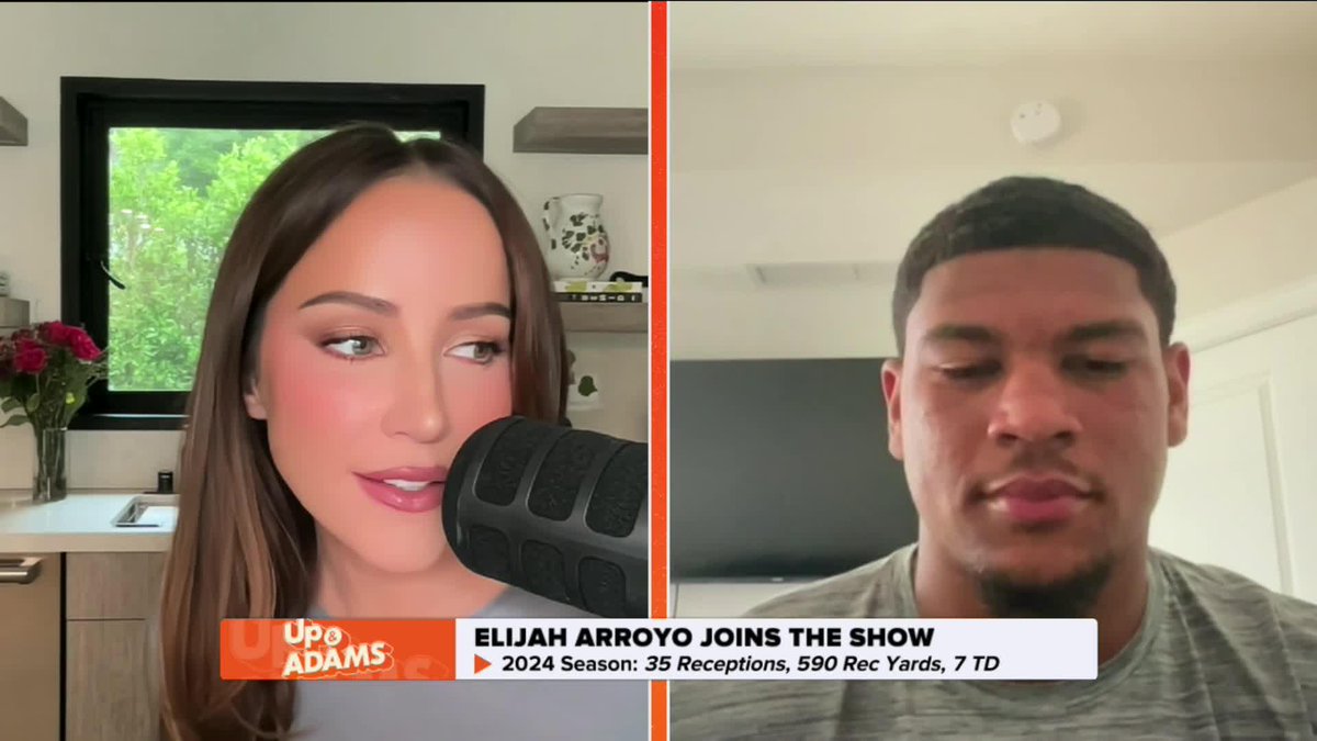"People say he's tough at basketball.. I've seen him play basketball.. I disagree." 😂 😂 😂 Miami TE Elijah Arroyo on Cam Ward Elijah Arroyo Cameron Ward