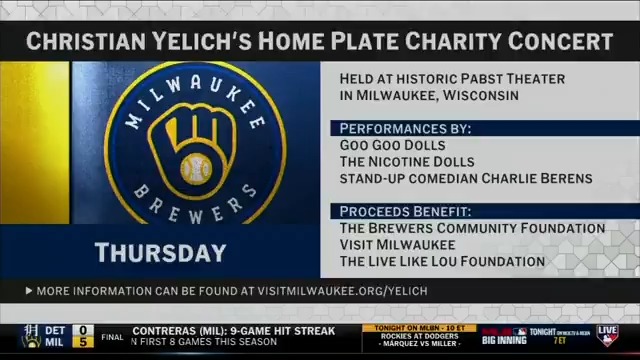 Christian Yelich's 3rd annual Home Plate Charity Concert is tomorrow in Milwaukee! 🎤 Milwaukee Brewers | #MLBCentral