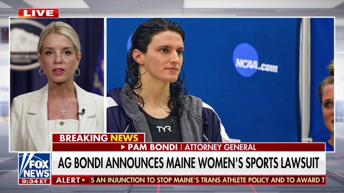 Attorney General Attorney General Pamela Bondi discusses the Justice Department's lawsuit against Maine over women's sports, the battle over the deportation of a migrant with alleged MS-13 gang ties and new allegations against NY AG Tish James .