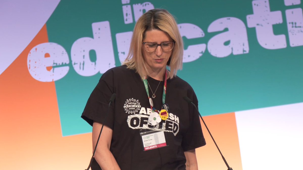 “I could tell you about the Ofsted inspection last year when the inspector held his hand to my face and told me to stop talking because he didn’t want to hear my story. The Ofsted anxiety is real. We cannot live; we cannot teach in constant fear of ‘the call'. It is clearly time to abolish Ofsted and replace it with a body fit for purpose with a focus on school improvement and not school inspection.” – school leader Aimee Jayne Turner speaking in the Ofsted debate at #NEU2025. #AbolishOfsted
