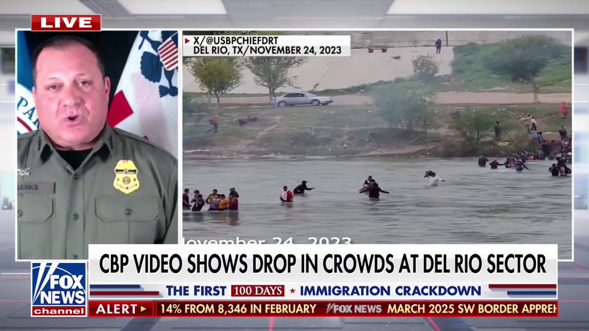 .Chief Michael W. Banks Mike Banks joins America's Newsroom to discuss the decrease in border crossings seen since President @realdonaldtrump took office.