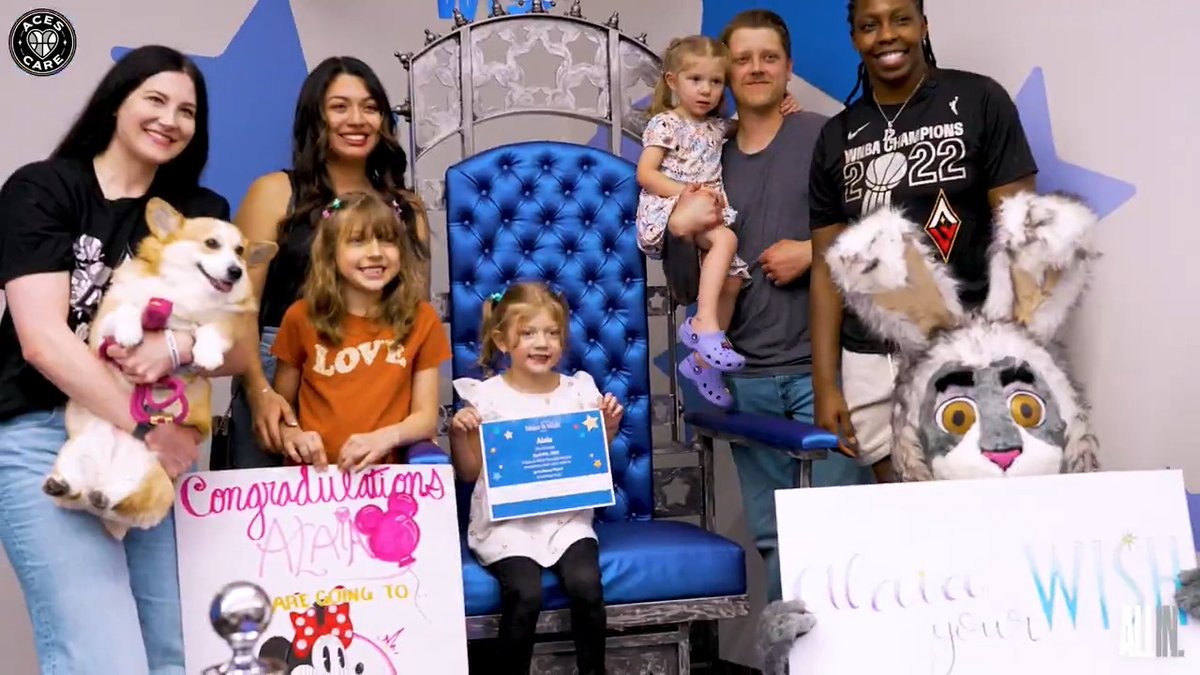 Driving for a change and making wishes come true 💫 Chelsea Gray, Megan Gustafson, and Pancake Gustafson had a blast being a part of Alaia and Julian's special day at Make-A-Wish Nevada! 🫶 Presented by Toyota USA // #AcesCare