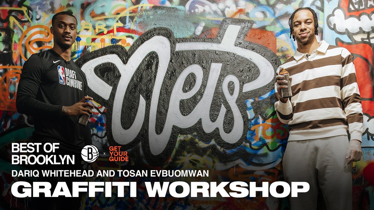 Spray paint mode: activated 🎨 Dariq whitehead and Tosan Evbuomwan dove into the world of street art with a hands-on graffiti session at Graff Tours in Brooklyn.